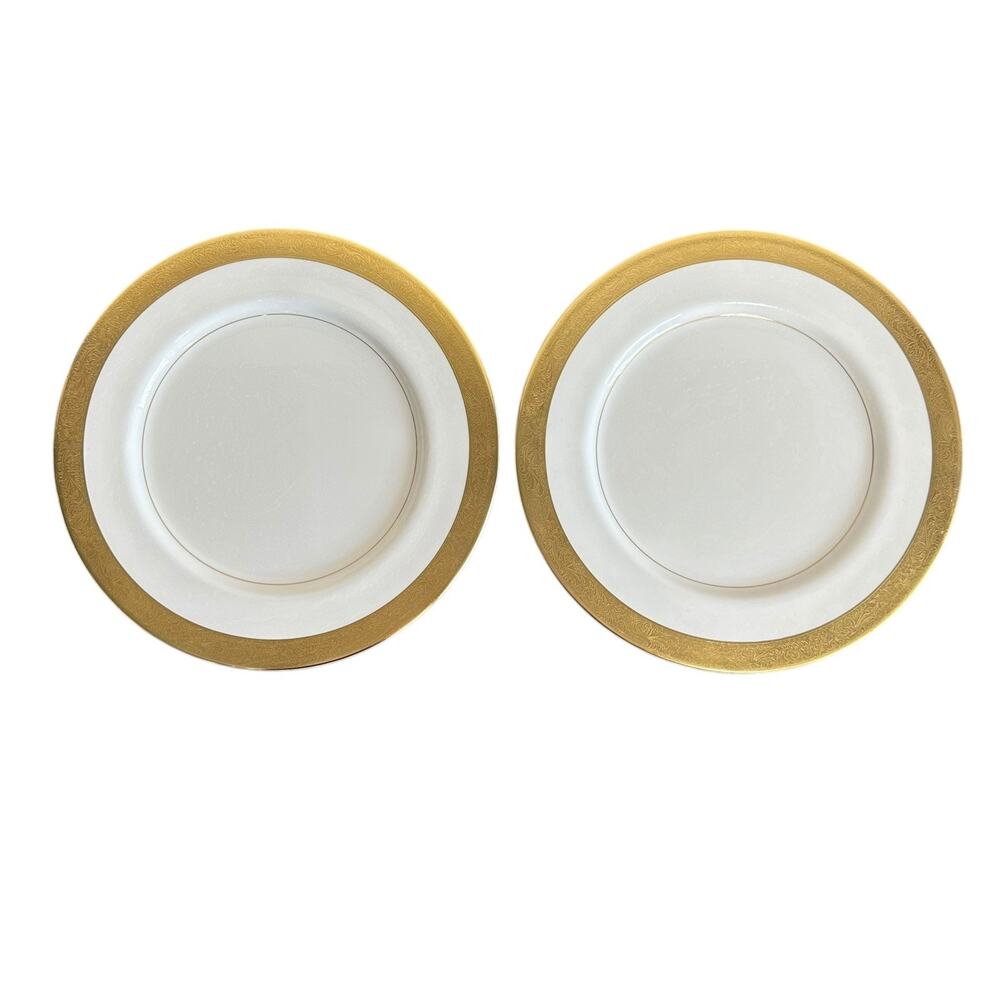 Vintage Mikasa Harrow A1-129 Bone China Dinner Plate Narumi Japan Set of 2